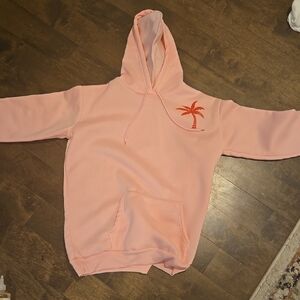 Pink Hoodie with Palm Tree Design